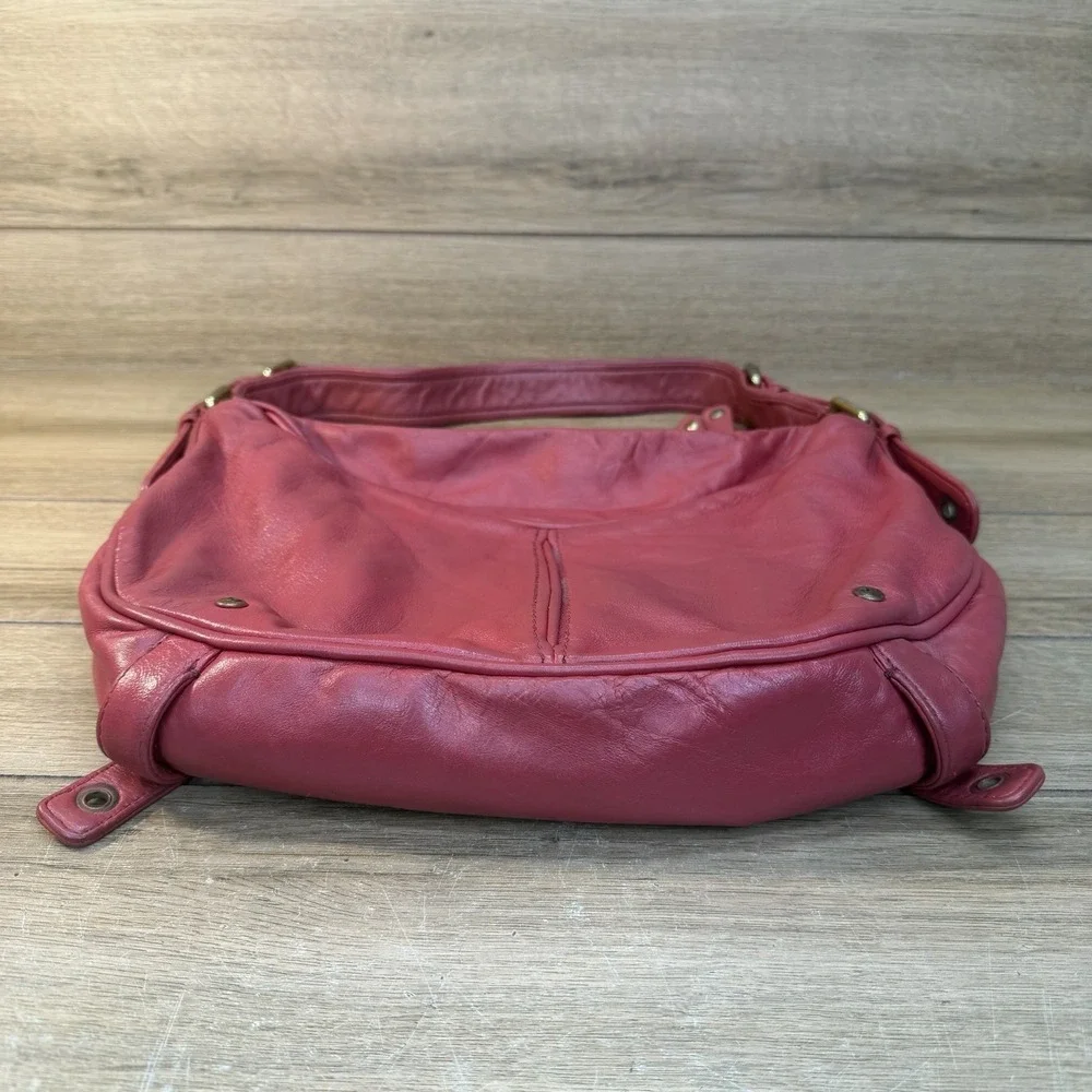 Vintage Marc Jacobs Shoulder Bag Y2K Pink Leather Hobo Studs Buckles Pockets